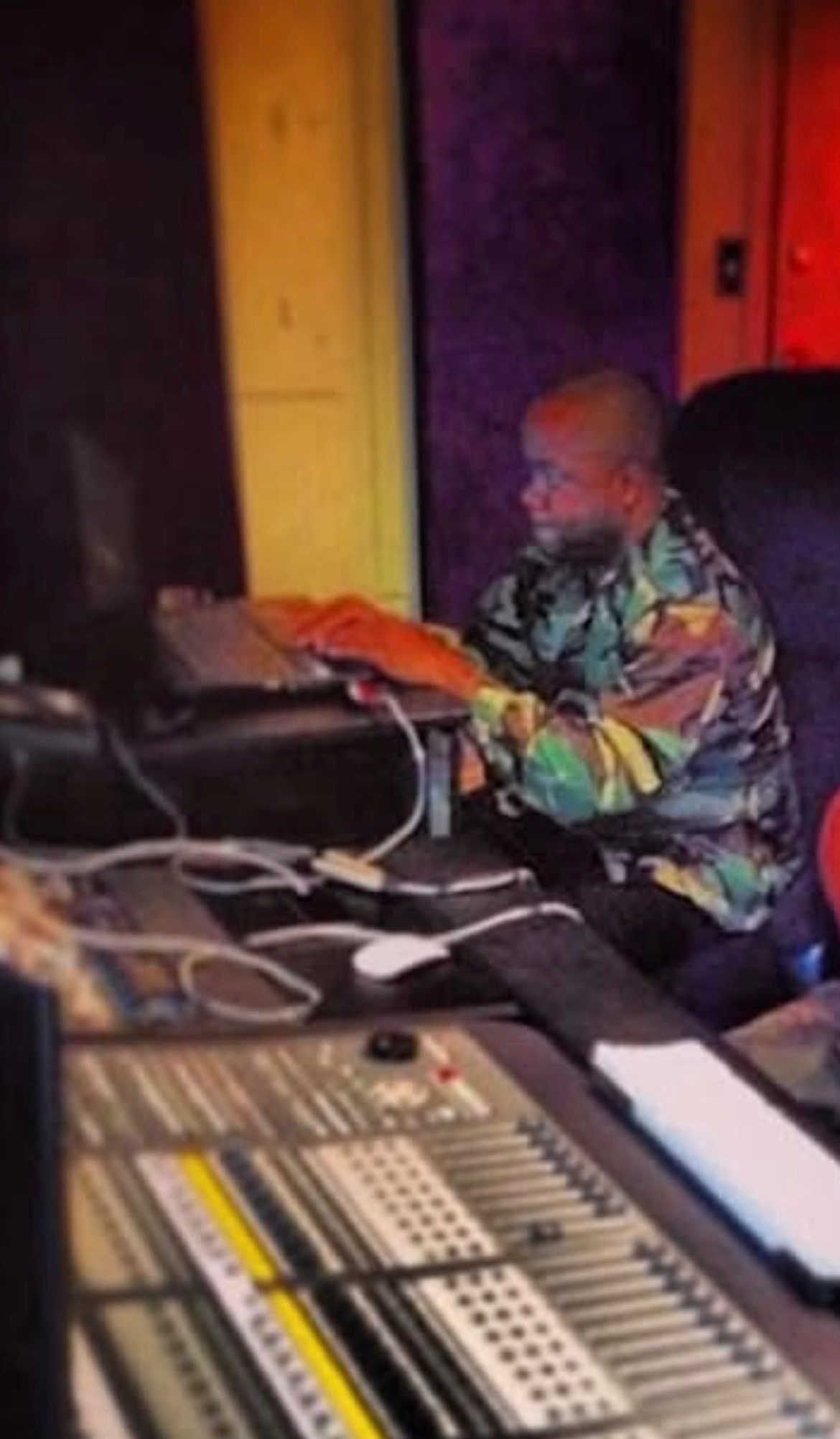 Archival photograph inside a recording studio